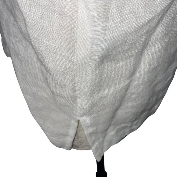 Johnny Was Womens Top Size Small White Embroidered Floral Casual Pure Linen - Picture 8 of 12